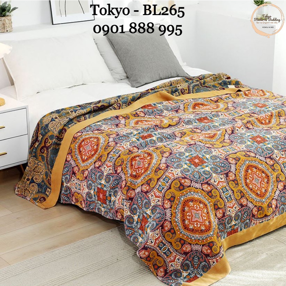 HOT🔴S43_Chăn Xô Thu Cotton Sợi tre Organic_Dòng Cao cấp siêu kháng khuẩn