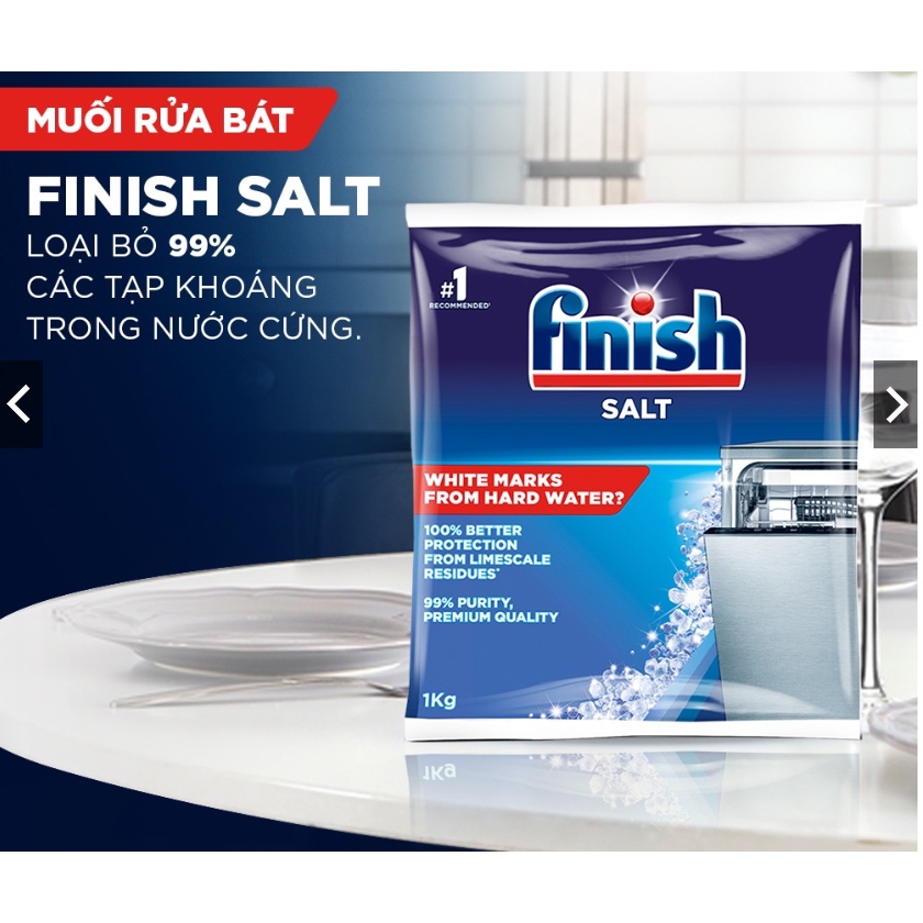 Muối rửa chén bát Finish loại 1kg - Hàng chính hãng