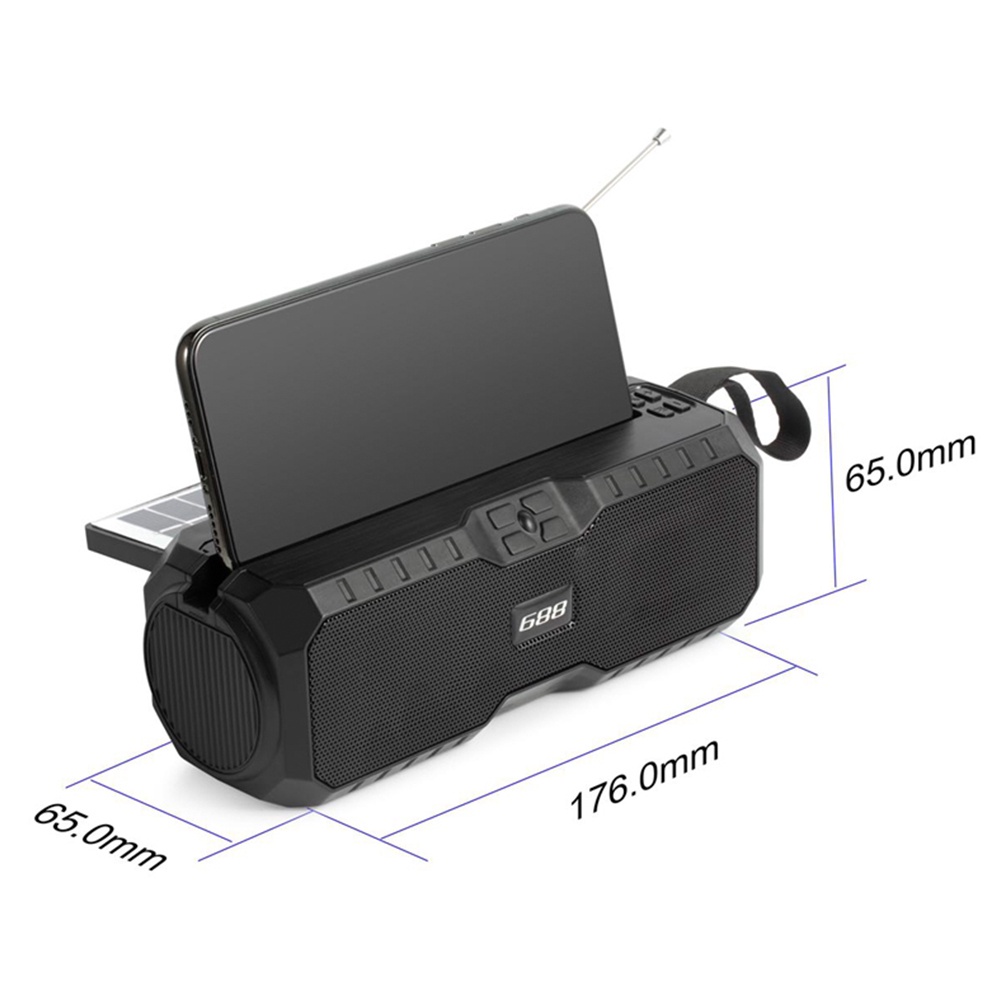 Loa Bluetooth Không Dây Tích Hợp Đài FM Kỹ Thuật Số Sạc Năng Lượng Mặt Trời MP3 Âm Thanh Siêu Trầm