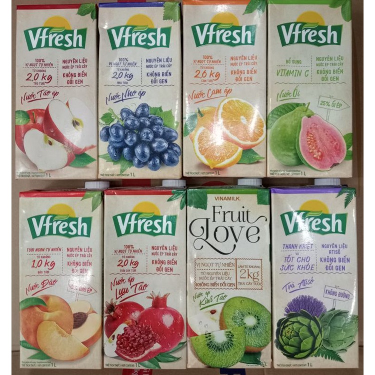 Nước Ép Trái Cây Vfresh Các Loại hộp 1L của Vinamilk