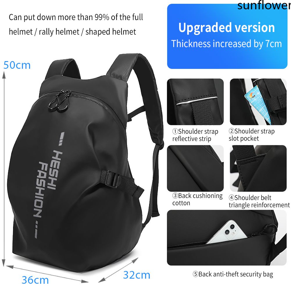 Hiệp Sĩ Xe Máy Ba Lô Nam Mũ Bảo Hiểm Moto Ba Lô Laptop Chống Nước Đầu Máy Daypack Đi Xe Đạp Mochila-Mặt Trời. Vn