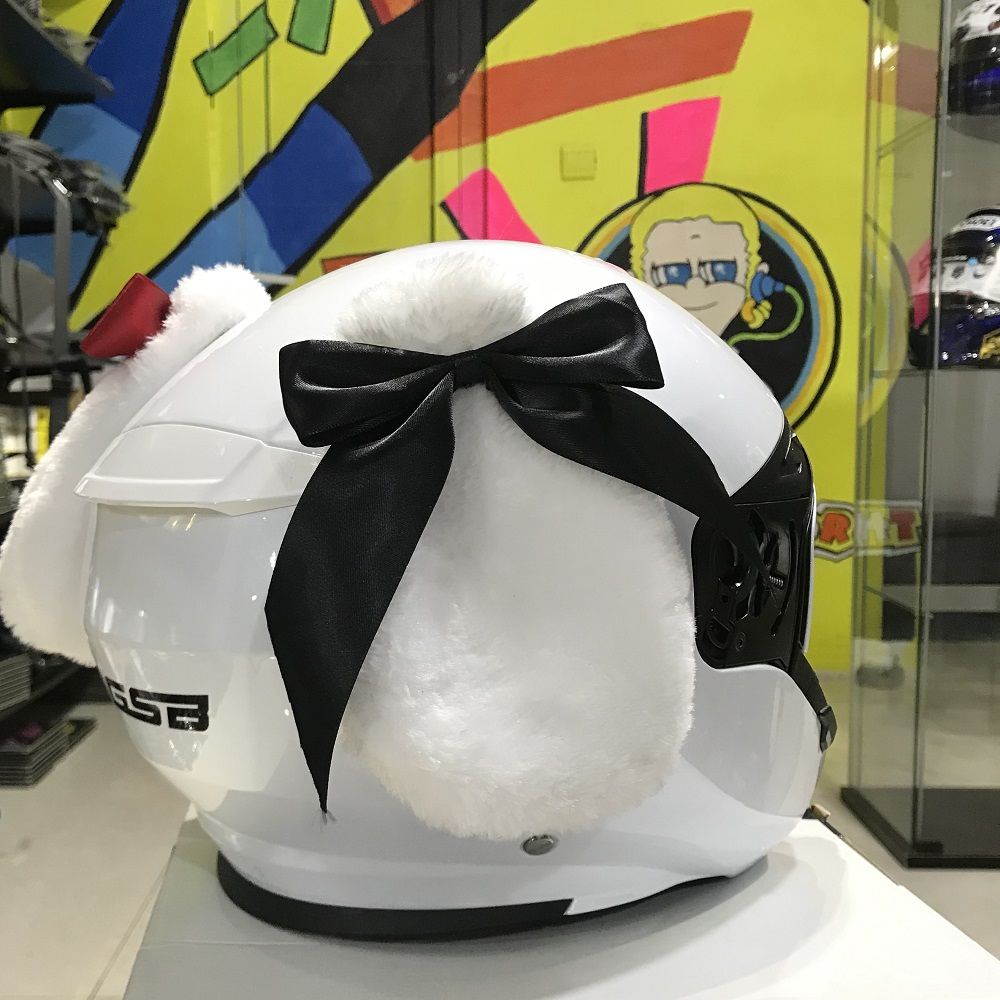 Plus Mũ Bảo Hiểm Hình Tai Thỏ Bằng Lông Sáng Tạo Độc Đáo Trang Trí Cho Bé Gái