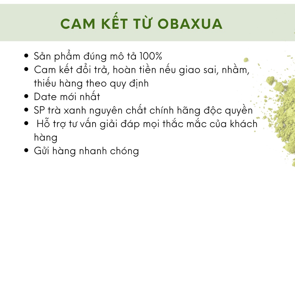 500Gr Bột trà xanh nguyên chất Obaxua - Mặt nạ trà xanh đắp mặt giúp bóc bã nhờn, ngừa mụn, mờ thâm | BigBuy360 - bigbuy360.vn