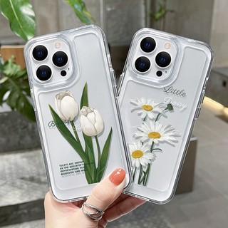 Ốp Lưng Cho Samsung Galaxy S22 S23 S24 Ultra S22 + S23 + S24 Plus Ốp Lưng Hoạt Hình Hoa Tulip Thẩm Mỹ Acrylic Trong Suốt Vỏ Điện Thoại TPU