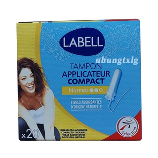 [Mẫu mới] Tampon có cần đẩy bằng nhựa Labell - hộp 20 que (1-2-3 giọt tương đương ngày ít, ngày thường, ngày nhiều)