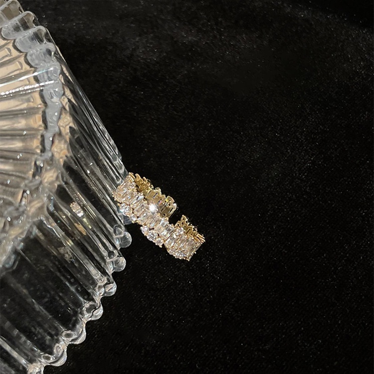 Nhẫn Nữ Phụ Kiện Thời Trang Nhẫn Zircon Sáng Bóng Bộ Nhẫn Có Thể Điều Chỉnh Nhẫn