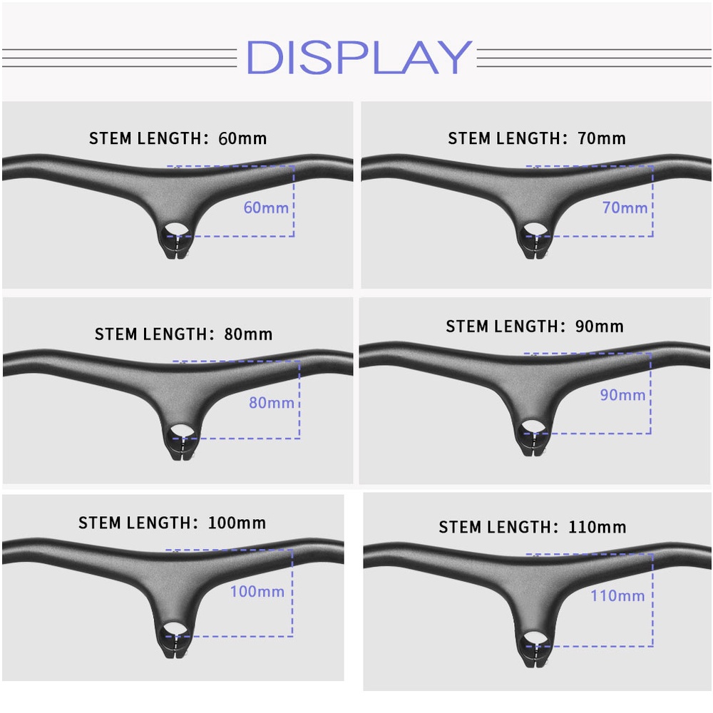Trục Gắn Tay Lái Xe Đạp Leo Núi 60 / 70 / 80 / 90 / 100 / 110mm 28.6mm-10 Bằng Sợi Carbon