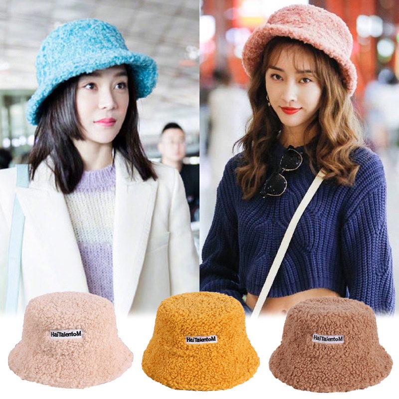 Mũ bucket lông cừu nhiều màu