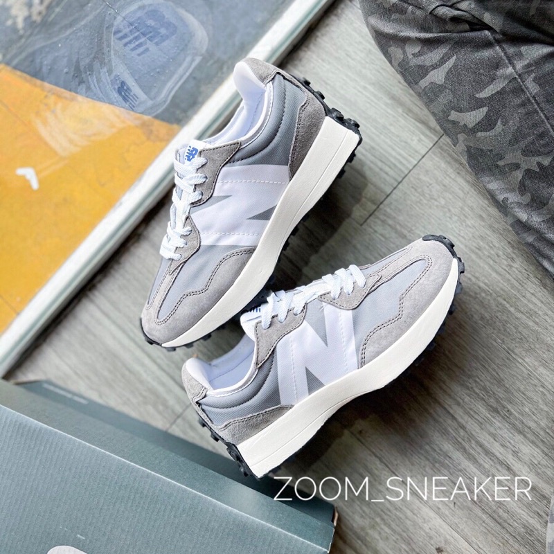 Giày NewBalance327 White Grey Lai Au