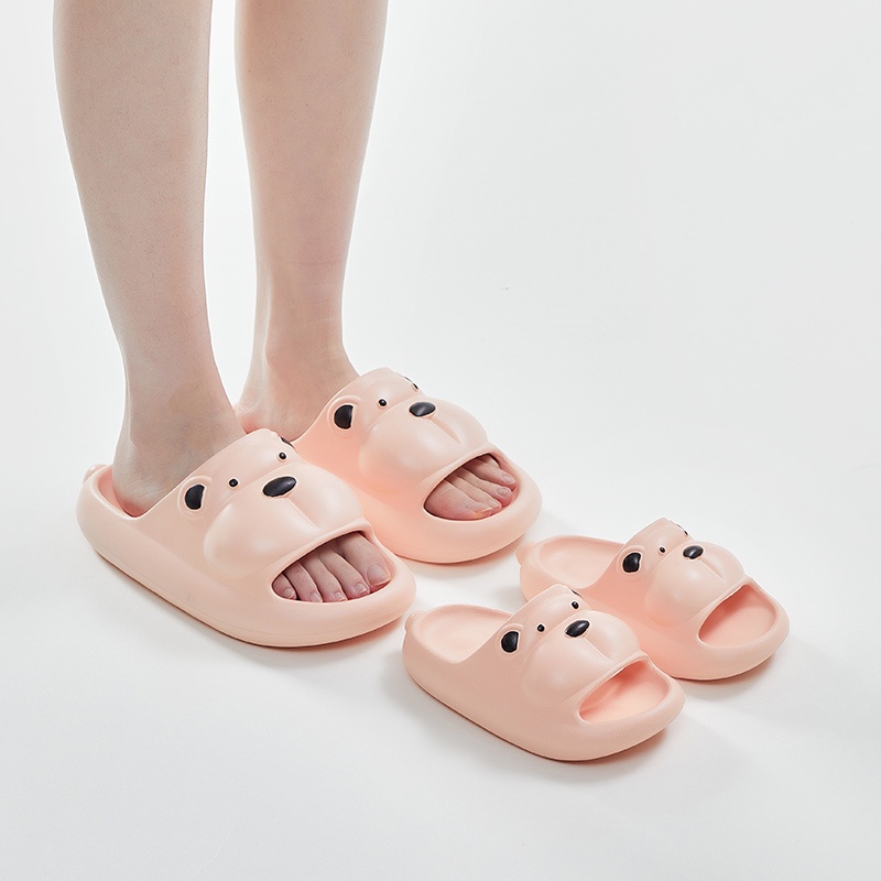 Dép Đi Trong Nhà / Ngoài Trời Đế Phẳng Chống Trượt Mềm Mại Hình Gấu Dễ Thương Thời Trang Mùa Hè Cho Nam