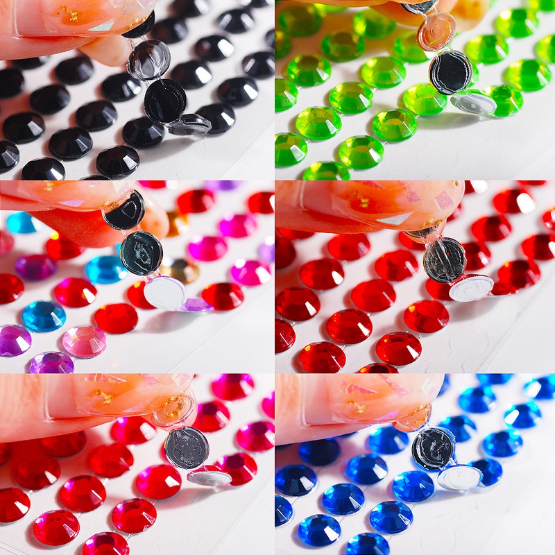 Set 437 Hạt Kim Cương Giả Pha Lê 3D Dán Móng Nghệ Thuật DIY