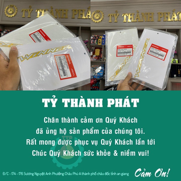 Tem chử Winner V1 Vàng zin