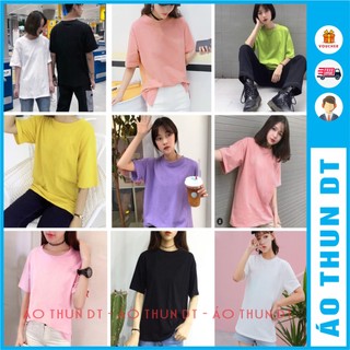 Áo Thun Trơn Tay Lỡ Unisex Form Rộng