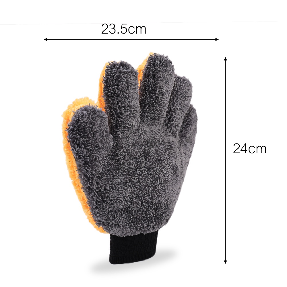 Găng Tay Nhung San Hô Mềm Mại Hai Mặt Chống Trầy Xước Vệ Sinh Xe Hơi