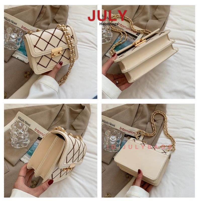 Túi xách nữ, túi đeo chéo nữ đeo vai da vân caro cá tính