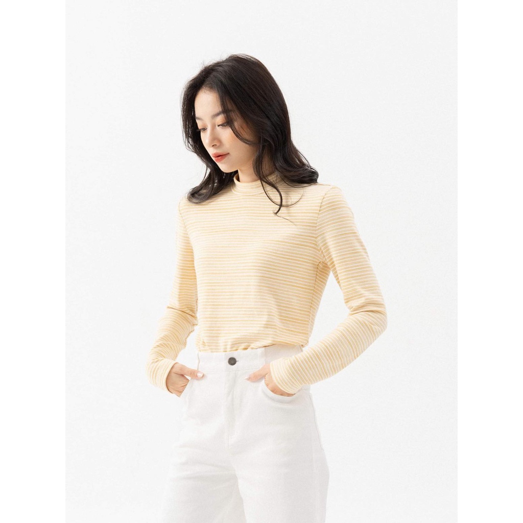 Áo sweater kẻ dài tay cổ 3F MADELEN