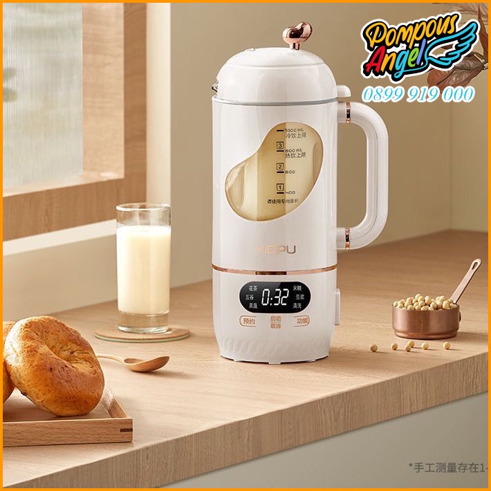 Máy xay nấu làm sữa hạt sinh tố mini cầm tay YIDPU màu trắng dung tích 1L bảo hành 12 tháng