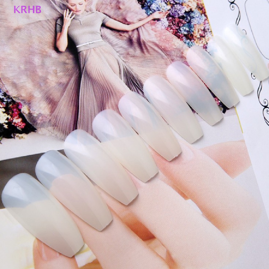 Túi 600 Móng Tay Giả Ballerina Màu Trắng / Đen Tự Nhiên Mới