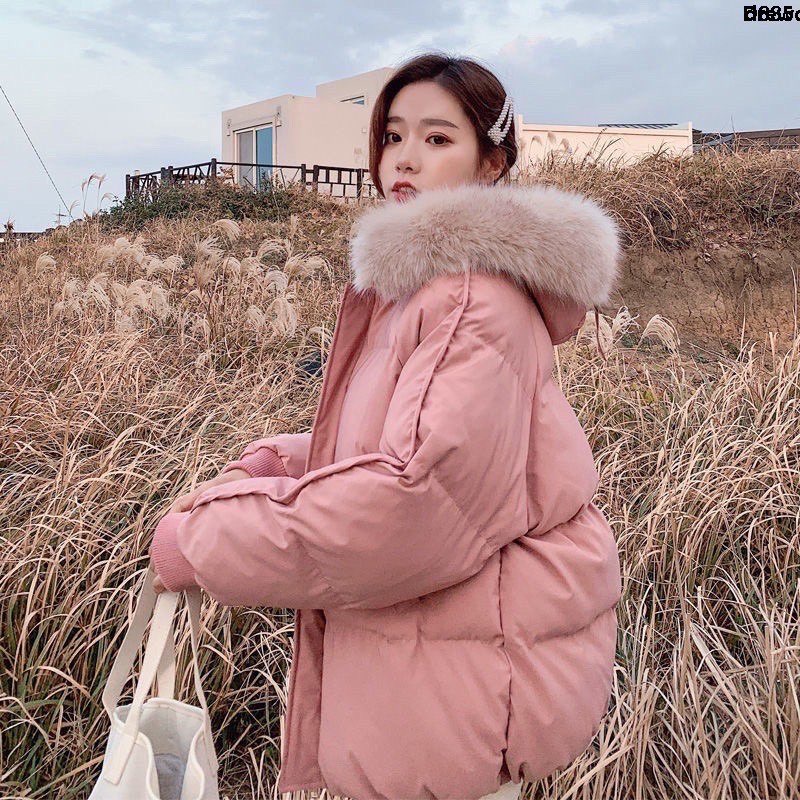 Áo Khoác Phao Nữ Nón Lông ULzzang Hàn Quốc Mũ Lông Nón đi đường chóng rét Mặc Vừa Xinh Vừa Ấm.