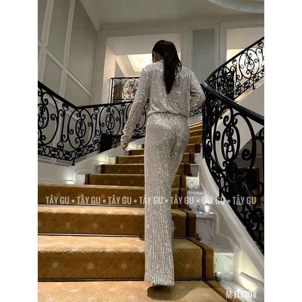 Jumsuits áo liền quần tay dài đi tiệc lấp lánh sang trọng Jessier - Tây Gu | BigBuy360 - bigbuy360.vn