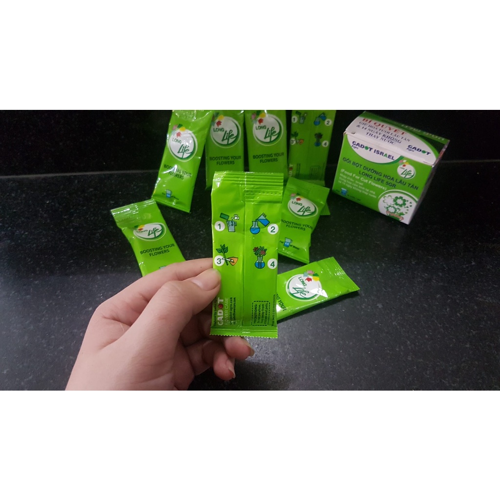 Longlife nhập khẩu Israel dạng bột pha nước dưỡng hoa lâu tàn 1gói nhỏ 5gr