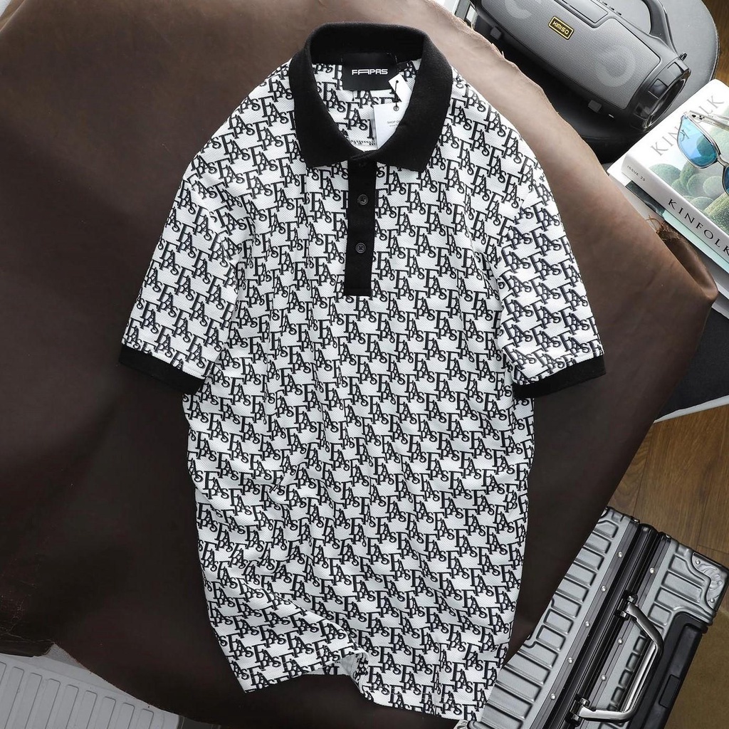Áo Polo Nam Chất Vải Cotton Họa Tiết Monogram Kenton FAPAS