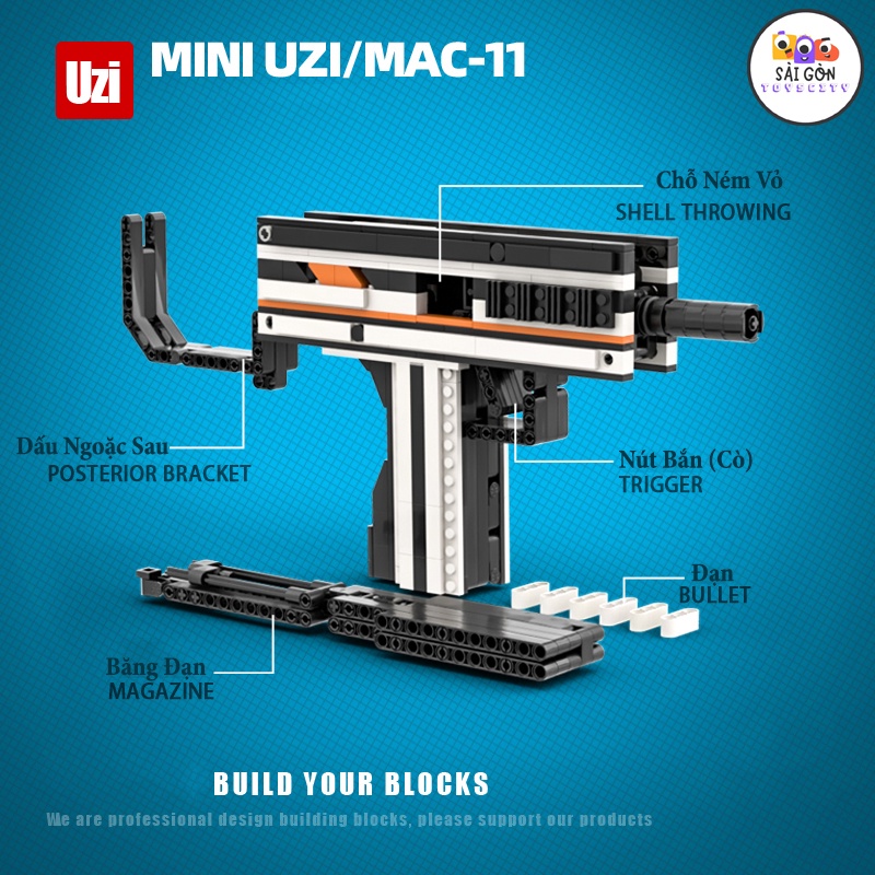 Đồ Chơi Lắp Ráp Kiểu LEGO Mô Hình PUBG Súng UZI Phiên Bản Mini Với 500+ PCS - Bản Thiết Kế Tiêu Chuẩn Của Kevin183