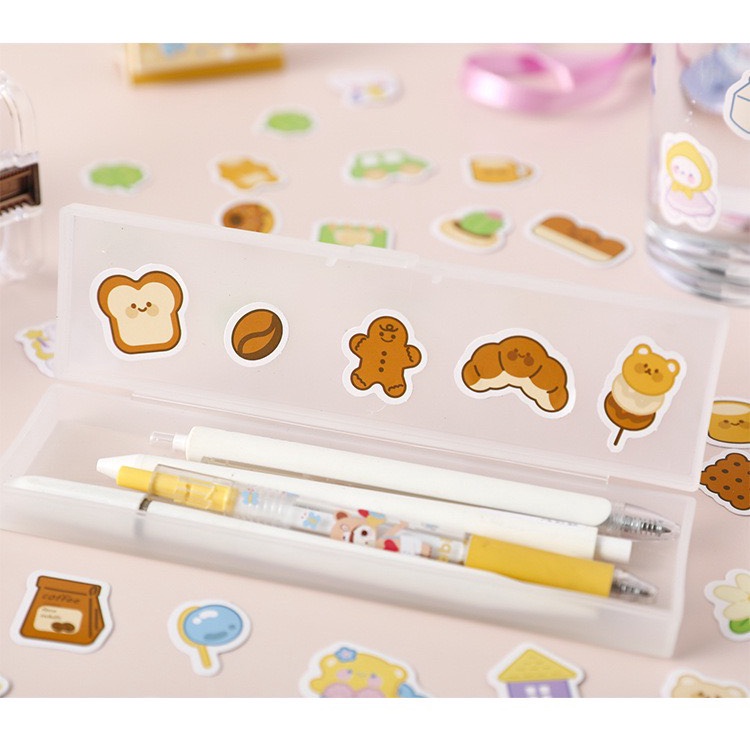 Sticker Gấu Cute 6 Màu Siêu Xinh Để Trang Trí Sổ, Bút, Scrapbook (Set 40 Miếng Rời)