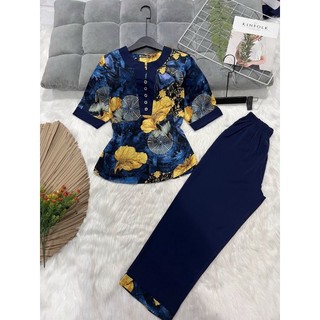 Bộ mặc nhà Trung Niên lụa mango cao cấp