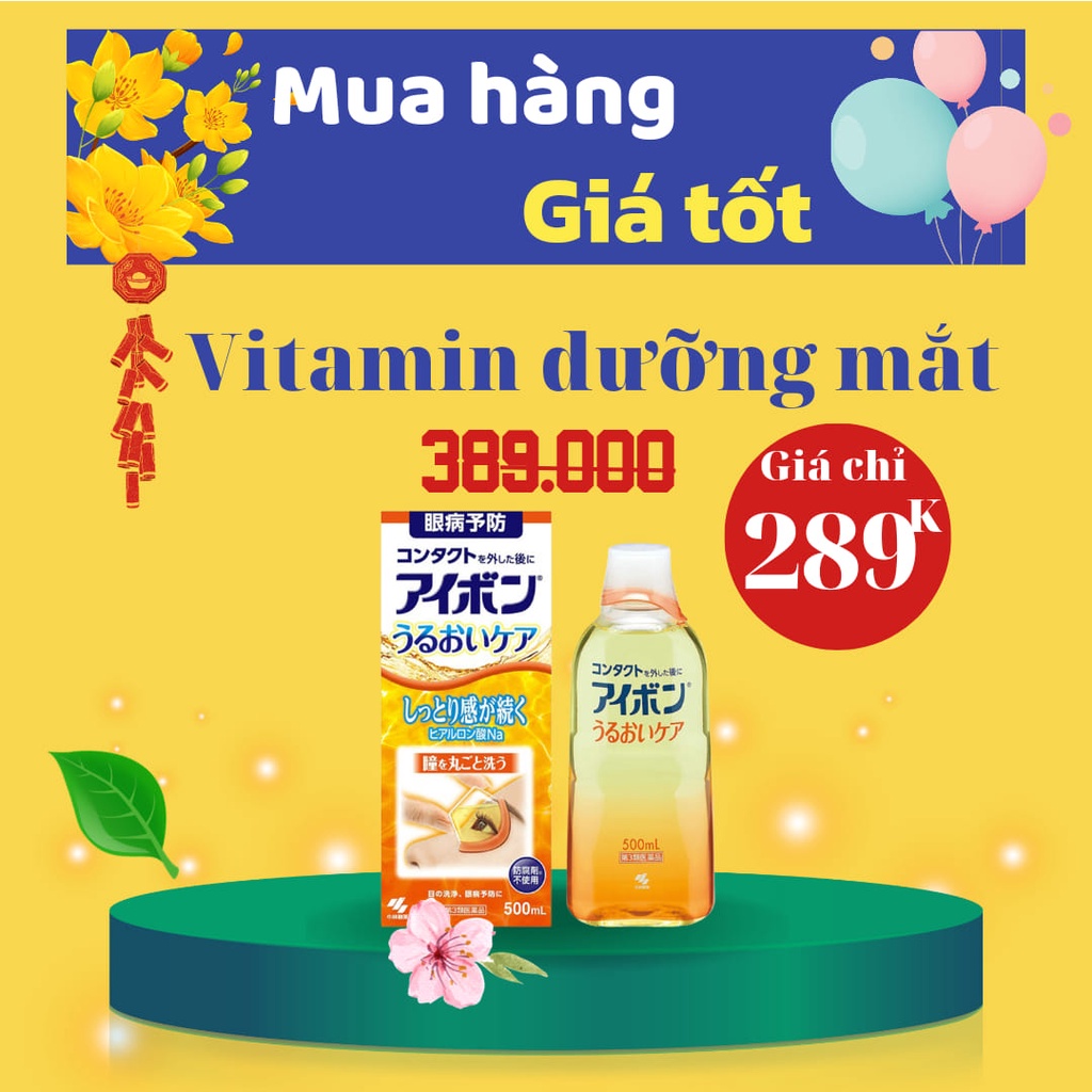 Nước rửa mắt Eyebon Kobayashi W Vitamin chuẩn Nhật