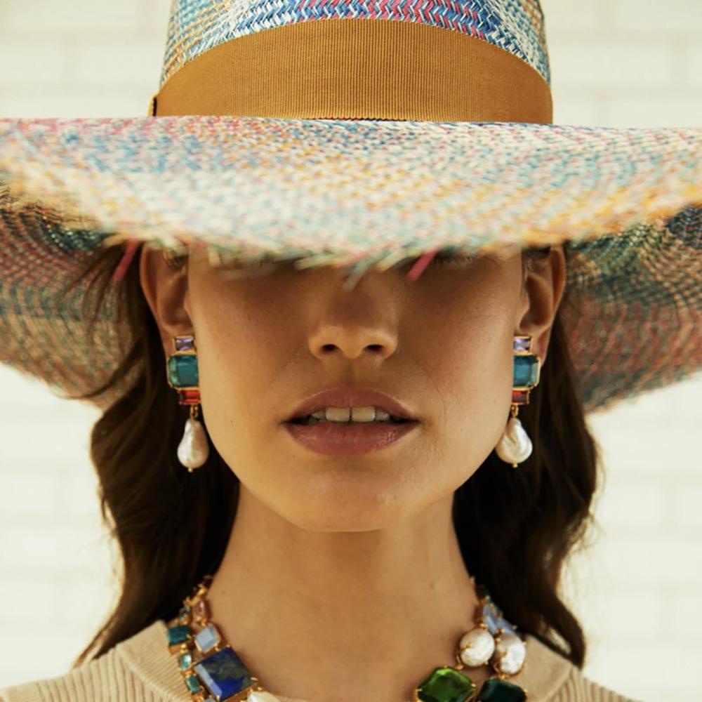 LOMBARD Bông Tai Dáng Dài Thiết Kế Hình Học Sang Trọng Thời Trang Cho Nữ