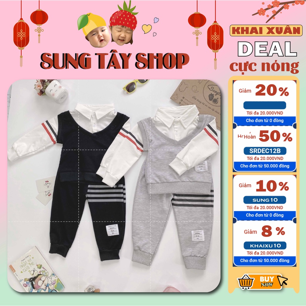 Bộ công tử chất da cá cho bé trai từ 8-20kg