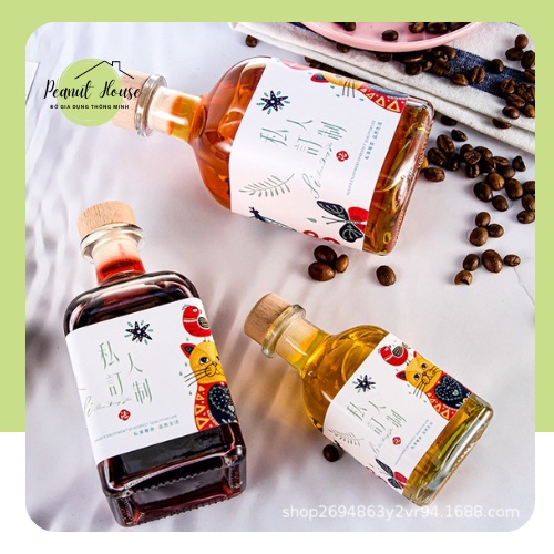 Bình đựng rượu, chai đựng rượu thủy tinh dáng vuông 500ml