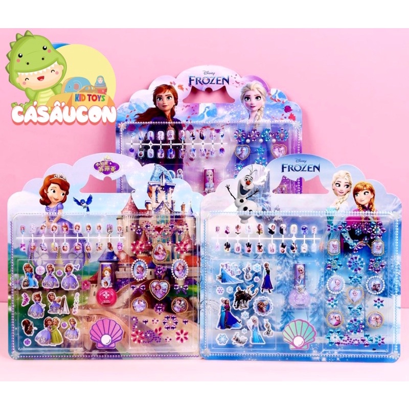 Bộ kit làm nail sơn móng , dán móng tay Disney an toàn dành cho bé