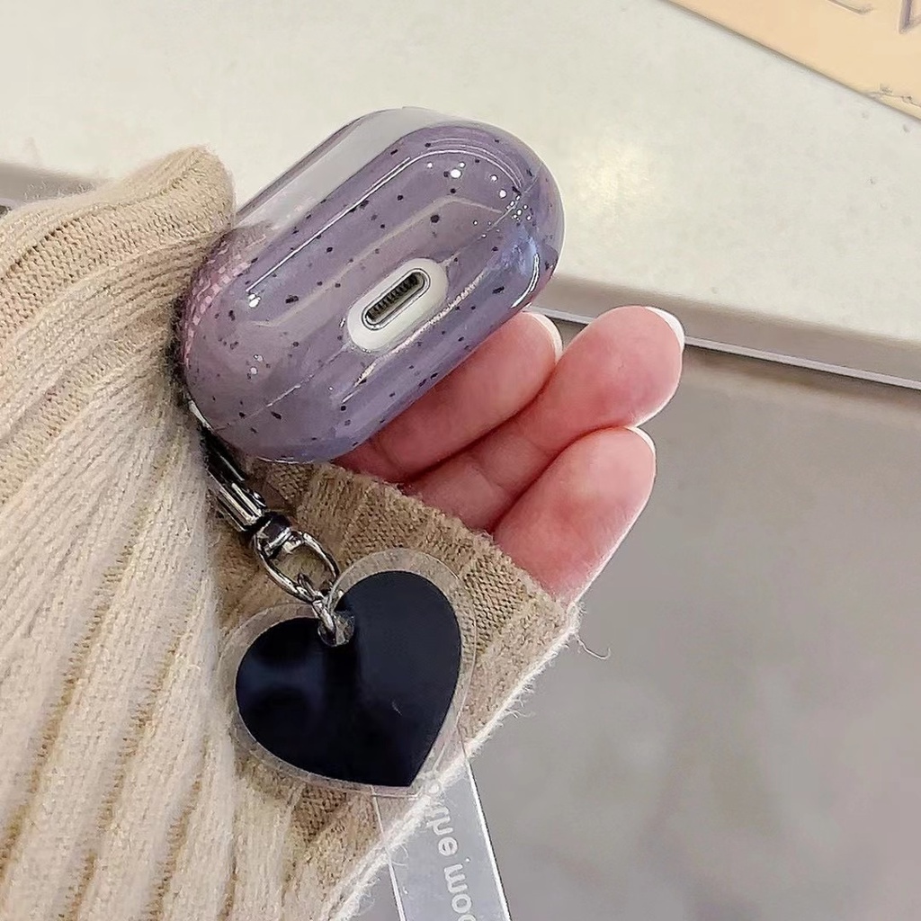 Vỏ Bảo Vệ Hộp Sạc Tai Nghe AirPods Pro2 2022 AirPods 1 2 3 Pro Có Dây Đeo Màu Xám Tím