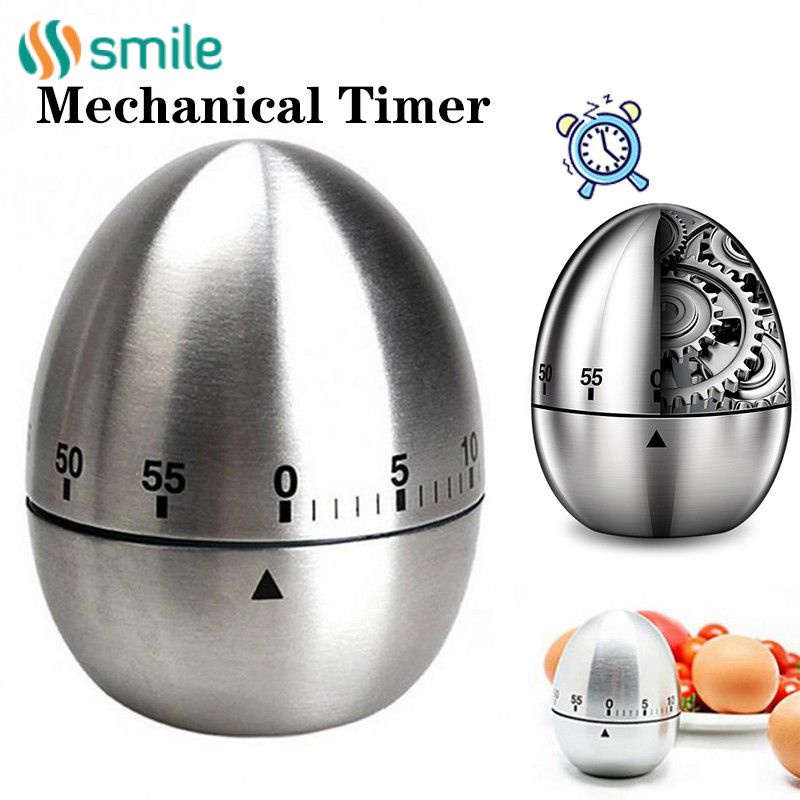 Đồng Hồ Hẹn Giờ Cơ Cho Nhà Bếp Đồng Hồ Trứng Bằng Thép Không Gỉ Báo Thức Đếm Ngược Không Cần Pin Hẹn Giờ 60 Phút Nhắc Nhở Nấu Nướng Đồ Dùng Nhà Bếp Sáng Tạo