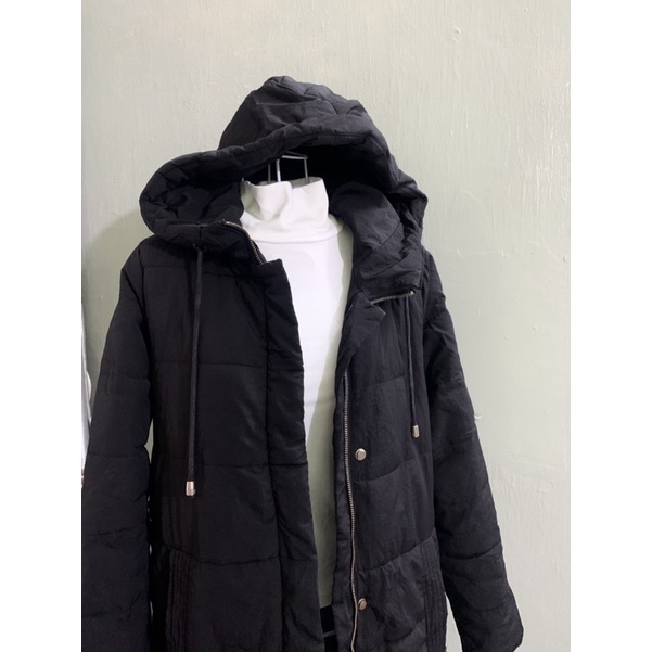 Áo khoác phao ấm màu đen unisex nam/nữ