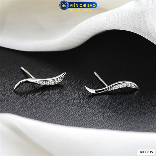 Bông tai sóng uốn chất liệu bạc Thái 925 thời trang phụ kiện trang sức nữ Viễn Chí Bảo B000519