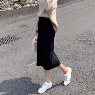 Chân váy len lưng chừng form ôm dáng dài!