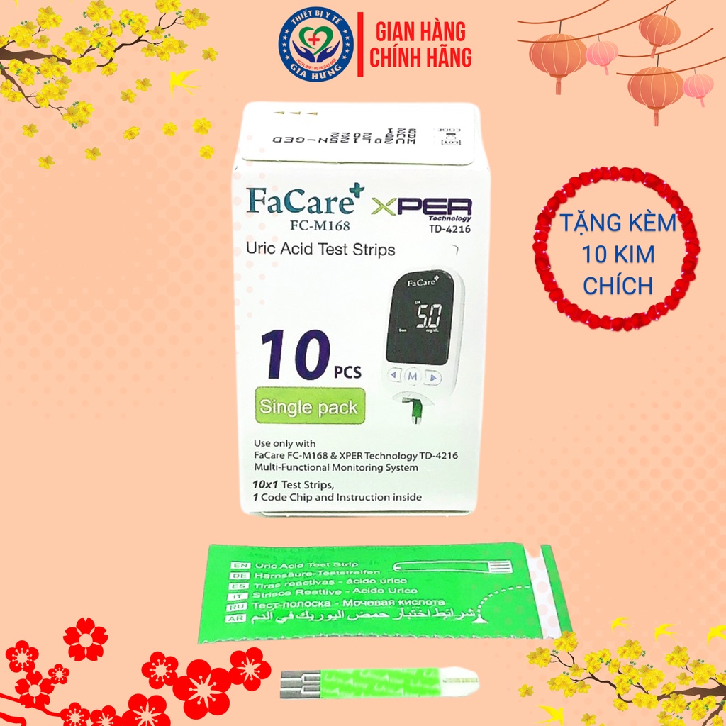 Que thử Axit Uric (gout) dành cho Máy đo đa năng Facare 5 trong 1 FC-M168 (TD-4216) - Hộp 10 que