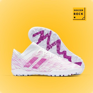 Giày Bóng Đá Sân Cỏ Nhân Tạo Nemeziz 18.3 Messi Trắng Vạch Hồng Cổ Chun TF