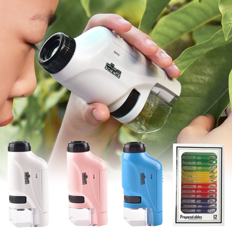 Kính Hiển Vi Mini Chibel Cầm Tay Phóng Đại 60X-120X Cho Bé Học Khoa Học