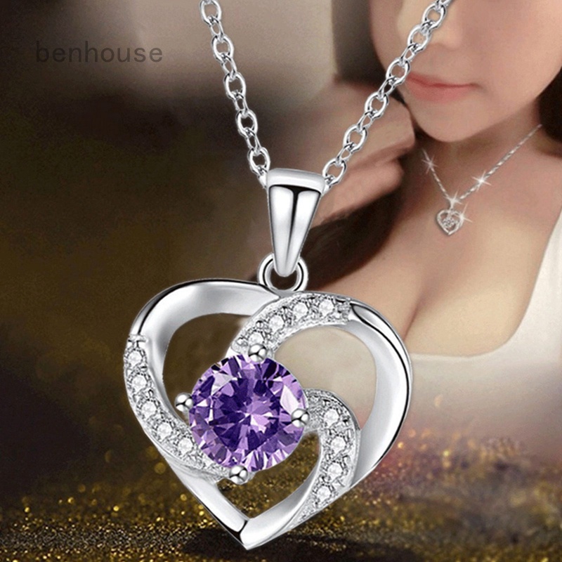 Vòng cổ Mặt Trái Tim Đính Đá Zircon Thời Trang Dành Cho Nữ