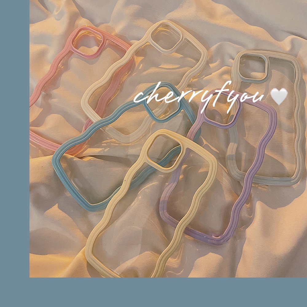 Ốp Điện Thoại TPU Mềm Chống Sốc Viền Gợn Sóng Nhiều Màu Sắc Cho IPhone 14 13 12 11 Pro Max