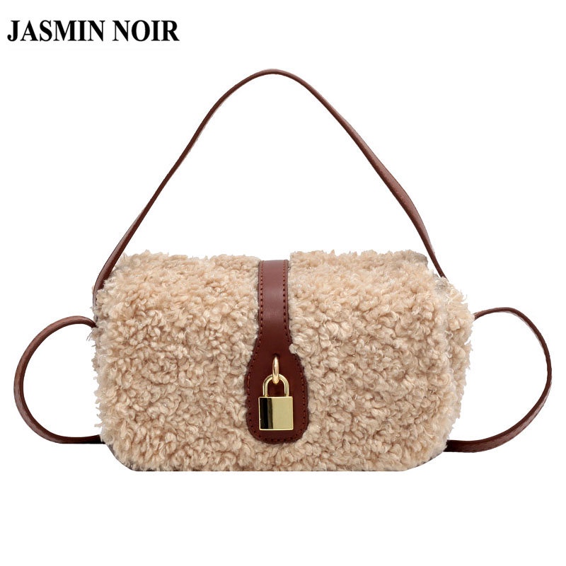 Túi Xách JASMIN NOIR Đeo Chéo Có Khóa Lông Thời Trang Mùa Đông 2022 Mới Cho Nữ