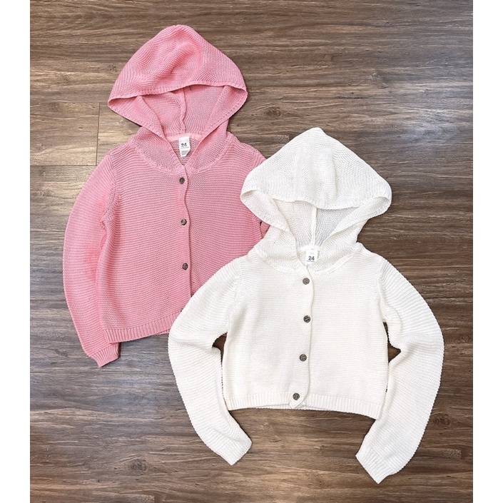 Áo len cadigan cúc gỗ carter bé gái 3 màu xuat du