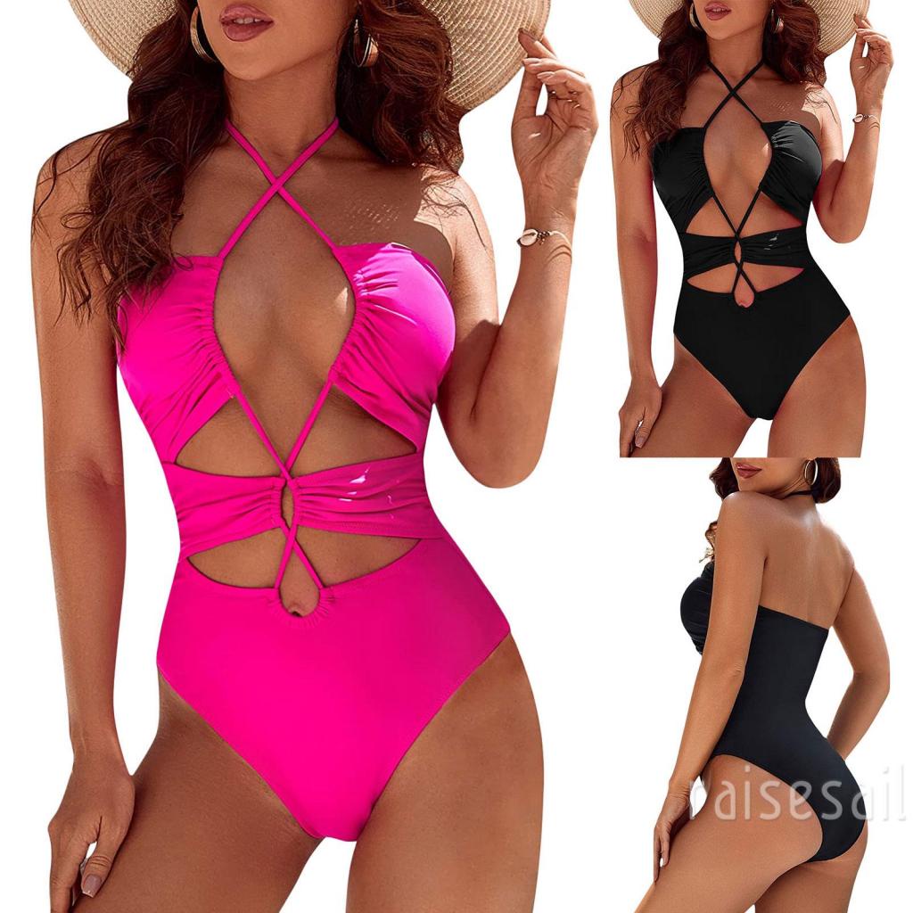 Rs Bộ Đồ Bơi Hai Dây Màu Trơn Hở Lưng Thời Trang Mùa Hè Quyến Rũ Cho Nữ