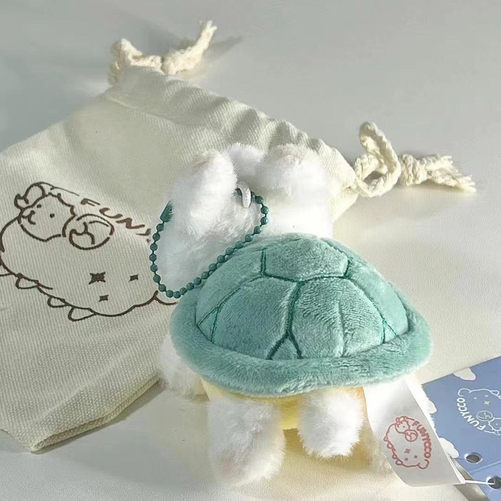 Móc Khóa Thú Nhồi Bông Hình Búp Bê Thỏ Rùa Cát Cùng Phong Cách Vibrato Thích Hợp Làm Quà Tặng Cho Học Sinh Cặp Đô