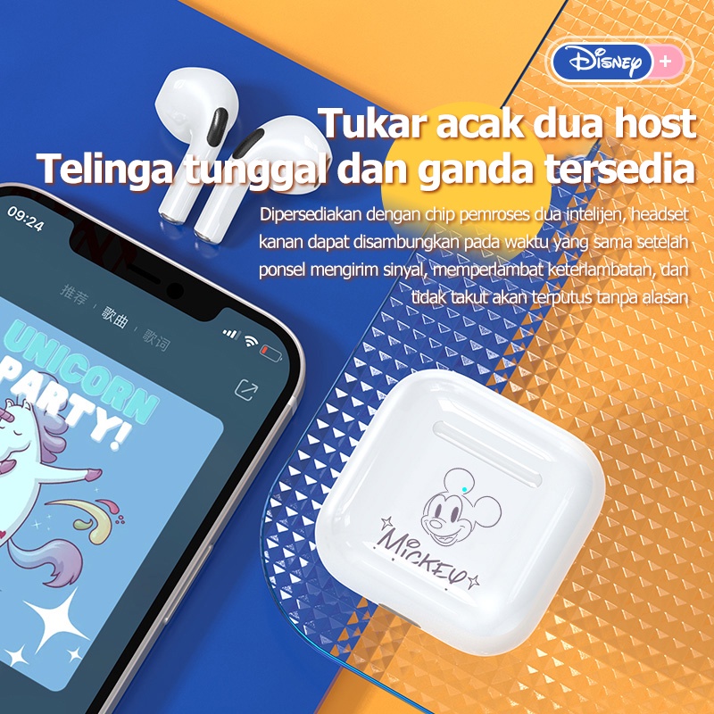 Disney F11 Tai nghe nhét tai không dây bluetooth 5.2 chống thấm nước giảm tiếng ồn tích hợp mi cờ rô phong cách thể thao