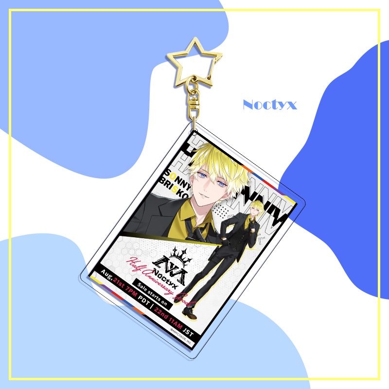 Móc Chìa Khóa YB2 Luxiem Noctyx Vtuber Hoạt Hình Uki Sonny Yugo Alban Dễ Thương